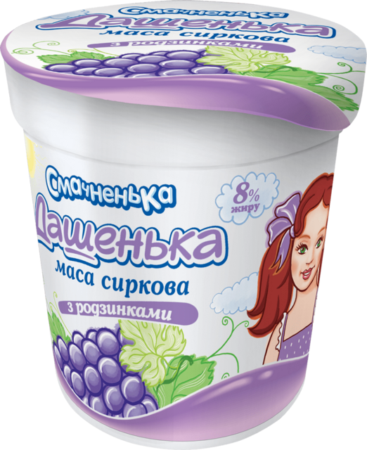 Маса сиркова ДАШЕНЬКА родзинки 8%, 180г